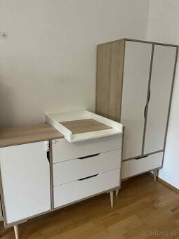 Dětská komoda s přebalovacím pultem + skříň LITTLESKY Sofie