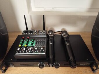 Prodám  koncový zesilovač 2x200w+malý mixpult s BT, USB