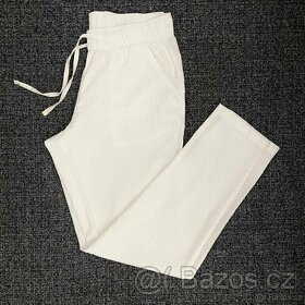 Dámské bílé lněné kalhoty vel. 42 - 1