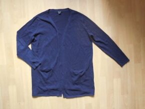 dámský Esmara tm.modrý svetr cardigan slabý ,vzor,46/L-XL