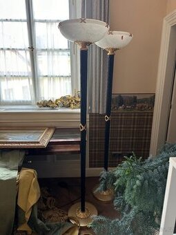 Vysoké stojací lampy Versace asi alabastr celkem 3 ks (NN18)