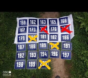 Smaltované cedule čísla