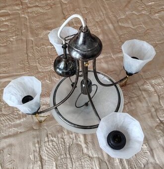 Lustr/ závěsné svítidlo v kombinaci kov a sklo