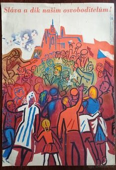 Antik. Plakát k 30 výročí osvobození