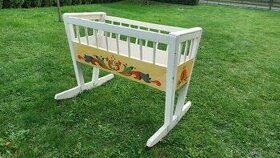 Stará dřevěná malovaná kolébka - kolíbka