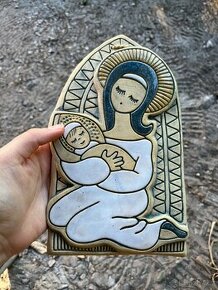Keramická dekorace Madona s dítětem