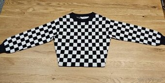Dívčí kostkovaný svetr H&M, velikost 146/152