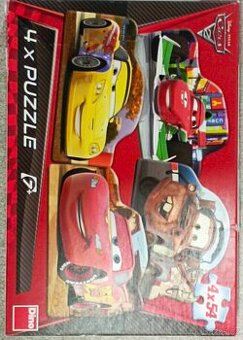 🚗✨ Puzzle Disney Pixar Auta 2 – 4x54 dílků | Perfektní stav