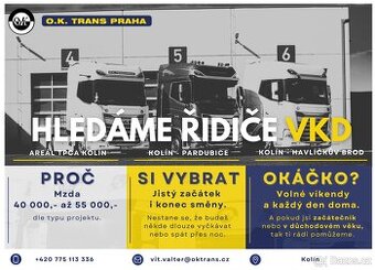 Hledáme řidiče VKD do Kolína