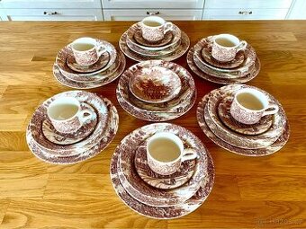 Starý krásný anglický porcelán pro šest osob