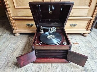 Starožitný salonní gramofon,  funkční