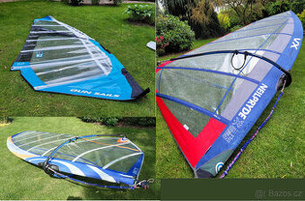 Prodám 3 windsurfing plachty a 3 stěžně a 2 ráhna