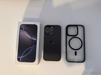 iPhone 16 pro 256 gb černý titan top stav