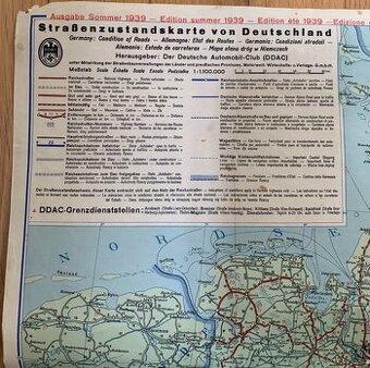Cestovní mapa DDAC 1939 - 1