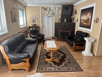 Rustikální kožená sedací souprava