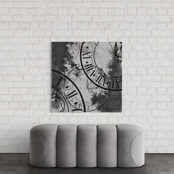 Abstraktní originální obraz - 80 x 80 cm - Čas.2