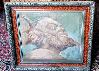 Vzácný obraz čerta (krampus) ze sudet