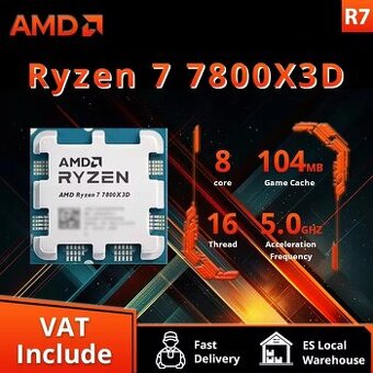 Nabízím výkonný procesor AMD RYZEN 7 7800X3D CPU Gaming