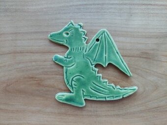 Drak dráček - nová keramická ozdoba, ručně malovaná originál