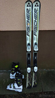 lyže fischer progressor 160 cm, lyzáky  head 42