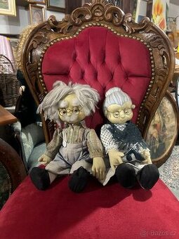 Látkové panenky  babička a dědeček