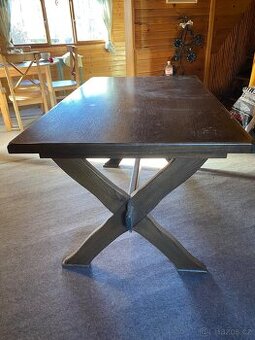 Stůl masiv + 4 ks židli rustikální