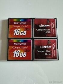 CF karty 16GB  (Transcend, Kingston)