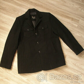 Pánský černý kabát s prošívanou podšívkou vel. XXL - 1