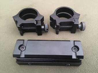 Montáž na rybinu 11 mm základna na weaver + kroužky - 1