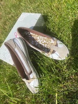 Baleríny white/khaki vel. 36