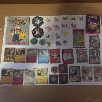 Sběratelské karty Pokemon,NHL a figurky Kinder