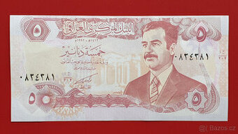 Bankovka Irák 5 Dinars rok 1992 NOVÁ