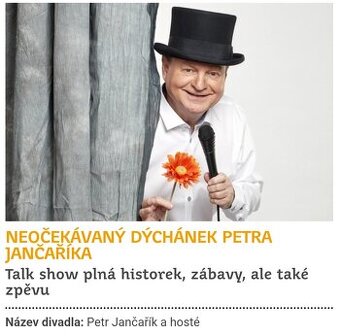2 vstupenky do divadla Alfa (Petr Jančařík)