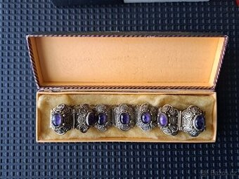 Starožitný náramek s ametysty