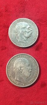 Mince 5 Corona 1900 a 5 Marka 1876