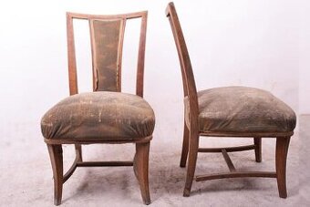 ArtDeco pár židlí 1920-1930 původní stav - A - 1