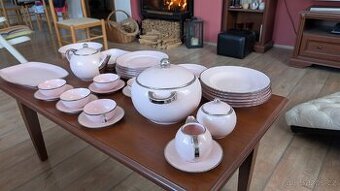 Prodám sadu - růžový porcelán