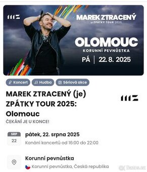 Lístek -koncert Marek Ztracený Olomouc