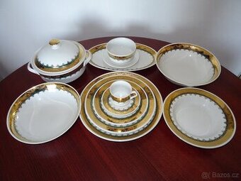 Souprava zlaceného karlovarského porcelánu