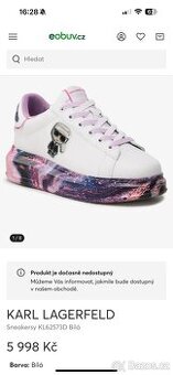 Prodám Dámské Sneakers KL62573D Karl Lagerfeld, 2x nošené