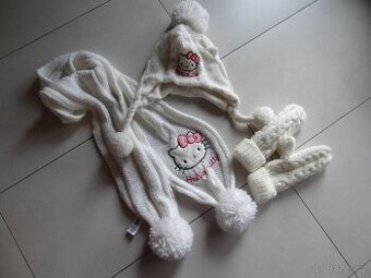 komplet čepice, šála a rukavice vel. 98/104 Hello Kitty
