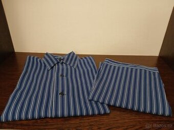 Pánské pyžamo vel. L - XL, plátěné 100% bavlna, proužek