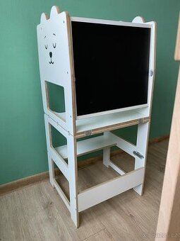 multifunkční učící věž bílá Craffox - Medvěd