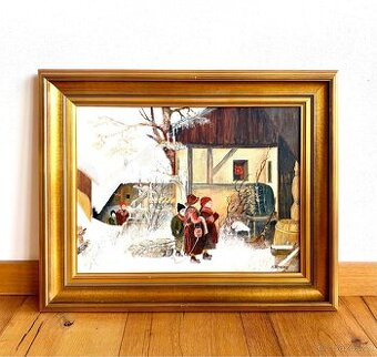 Starý obraz , olejomalba