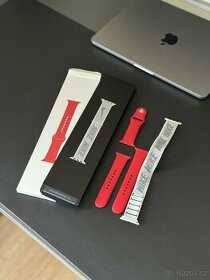 Řemínky Apple Watch 45mm - červený + Nike Sport Loop