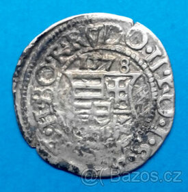 mince stříbro Rudolf II. staré Uhersko.