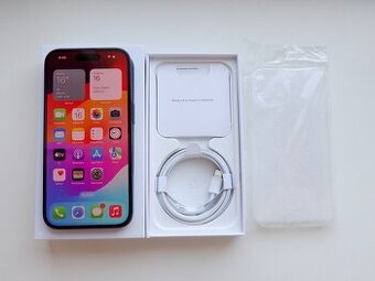 APPLE iPhone 15 256GB Black - ZÁRUKA - TOP STAV - 100% BAT.