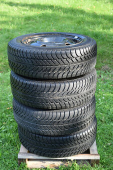 4ks zimní pneu Sava 195/60R15 na ocel. discích Subaru