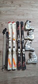 Dámské lyže 149cm a 153cm,lyžáky a hulky