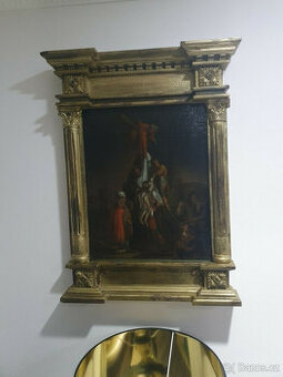 Snímání z kříže, obraz starých mistrů, olej na plátně, 17. s